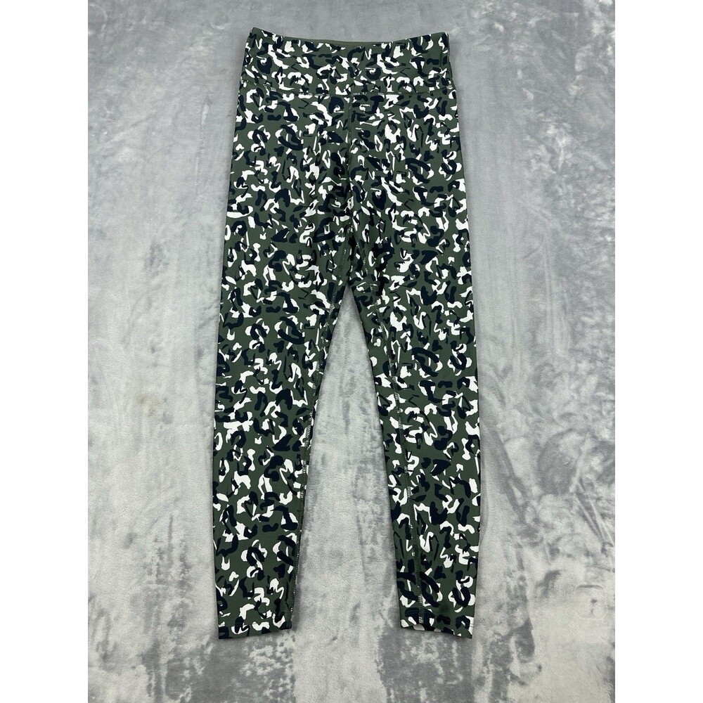 Soul by SoulCycle Seamless Camo Leggings Green Black White Print Womens Size S